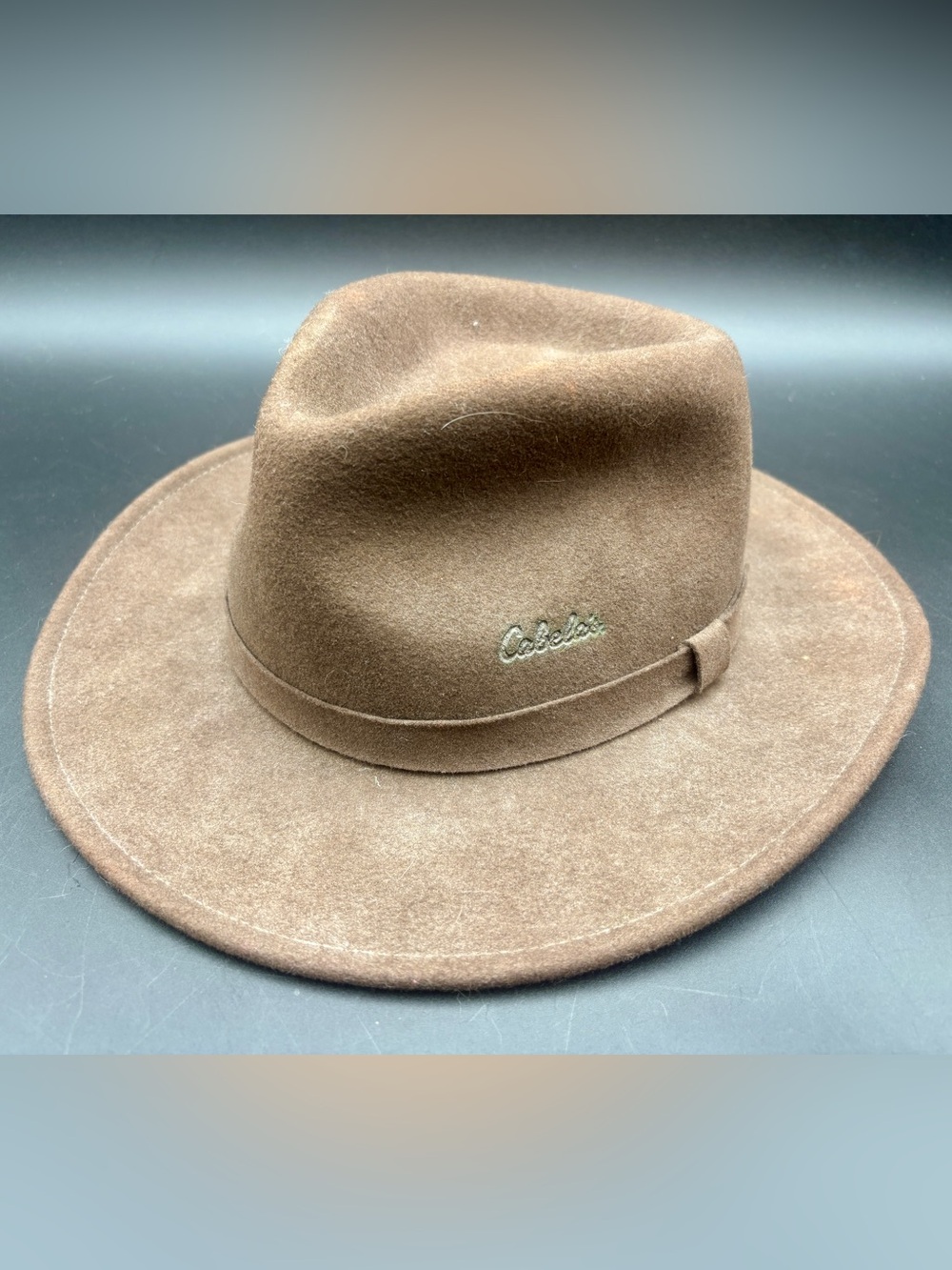 Vintage Cabela’s 100% Wool Fedora Hat Brown Made in USA Bollman WPL 5923 Large